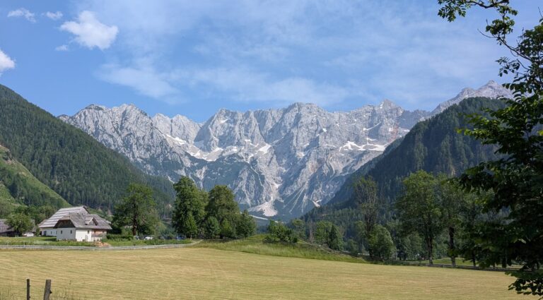 Collines vertes, forêts et nature en Slovénie avec un randonneur