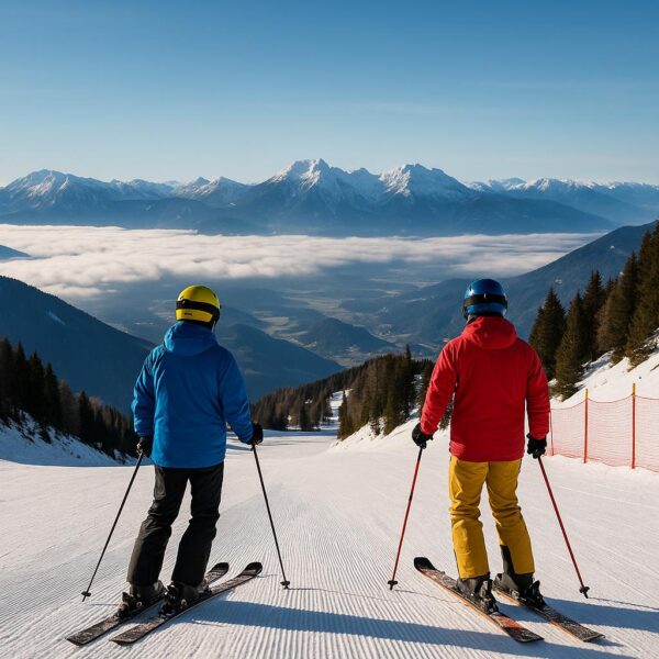Vue sur la station de ski de Krvavec en Slovénie