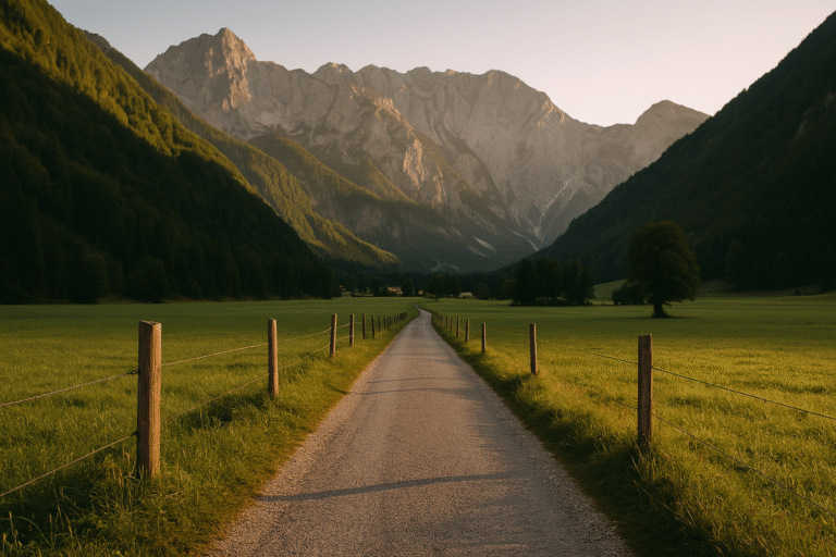 Vallée alpine de Logarska Dolina en Slovénie – montagnes, verdure et nature sauvage